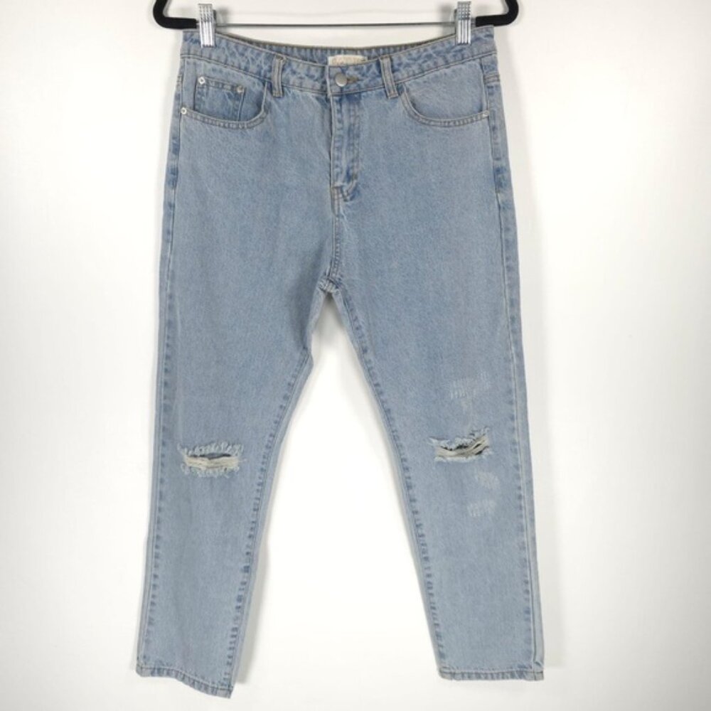 NWT CLOUD TEN Hi Rise Distressed Ripped at Knees Jeans Style CP2398 Size M - Picture 2 of 14
